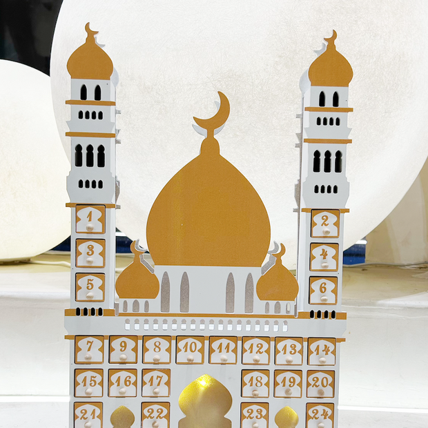 Illuminated Wooden Castle Ramadan & Eid Countdown Calendar