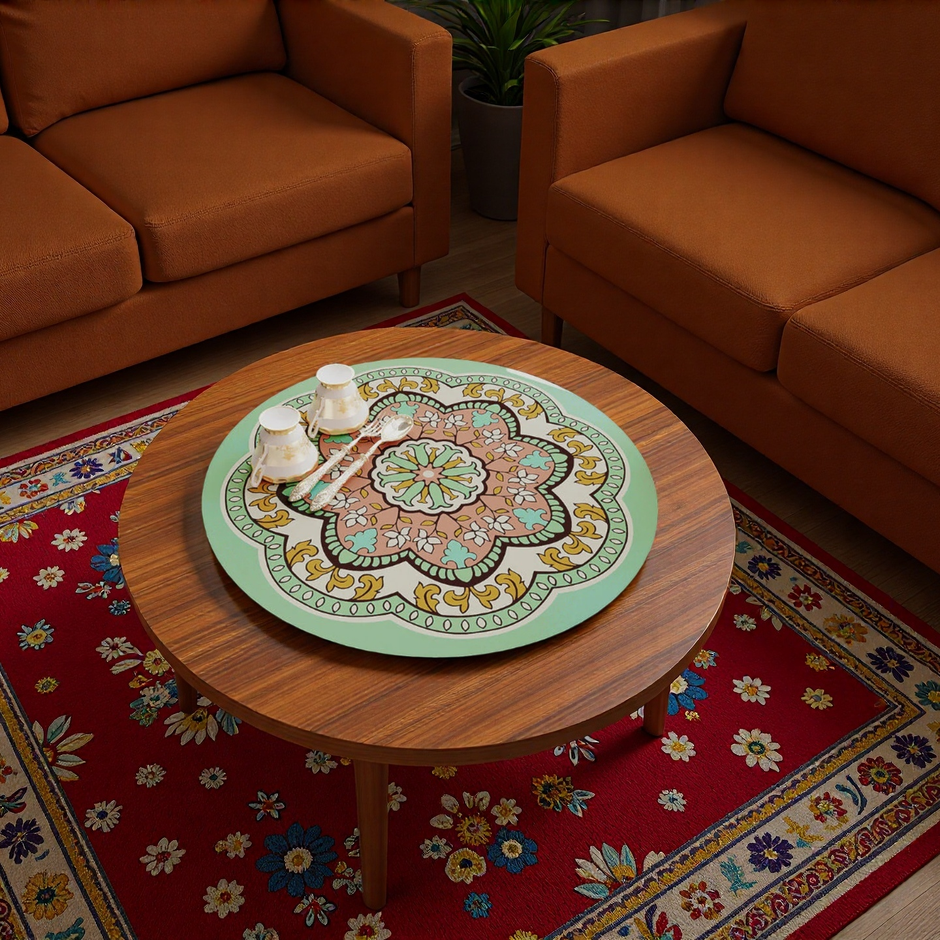 Moroccan Style Trivet Mat – Green & Pink