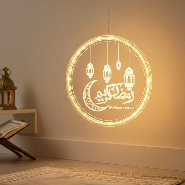 Islamic Crescent & Lantern LED Hanging Light