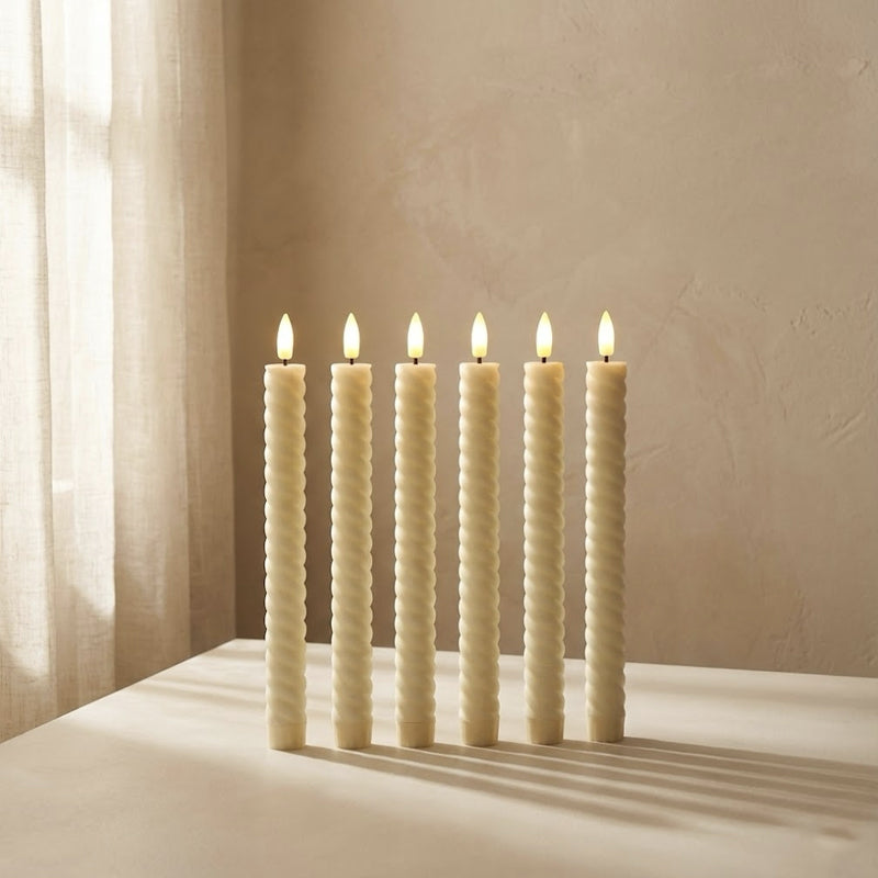 Remote Control LED Spiral Taper Candle – Cream