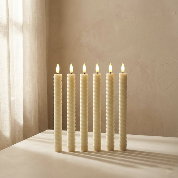 Remote Control LED Spiral Taper Candle – Cream