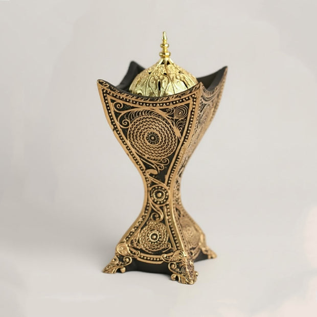 Arabian Black & Gold Resin Incense Burner