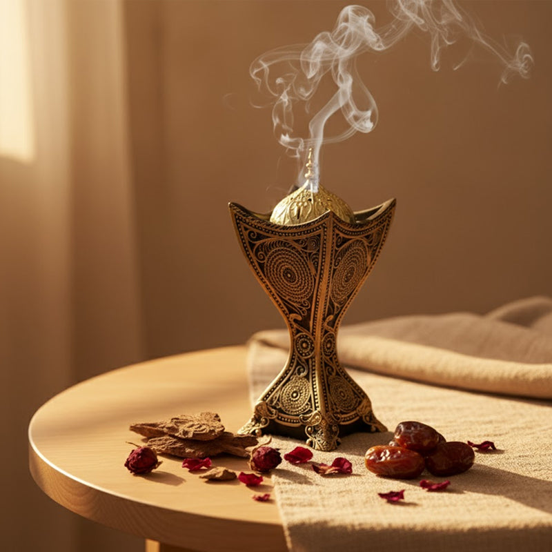 Arabian Black & Gold Resin Incense Burner