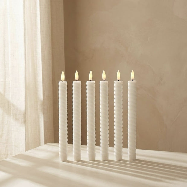 Remote Control LED Spiral Taper Candle – White