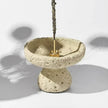 Lava Texture Incense Holder with Brass Insert - Beige