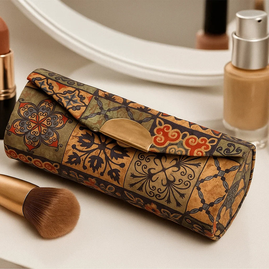 Cork Rectangular Travel Jewelry Box – Patchwork Pattern