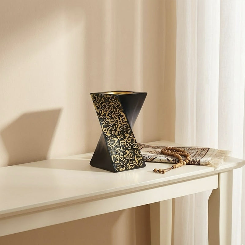 Modern Islamic Twist Incense Burner – Black
