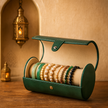 Tasbeeh Storage Box – Leather Cylinder Organizer (Green)