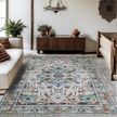 Teal Area Rug — Non-Slip Living Room Rug, Easy Care