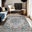 Teal Area Rug — Non-Slip Living Room Rug, Easy Care