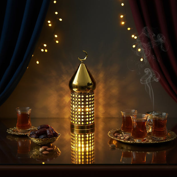 Arabic Crescent Top Ramadan LED Lantern Decor