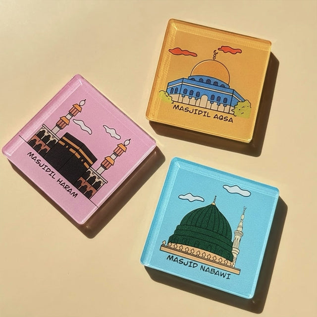 3-Piece Islamic Mosque Fridge Magnet Set