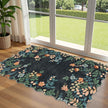 Floral Non-Slip Entryway Rug – Charcoal