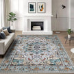 Teal Area Rug — Non-Slip Living Room Rug, Easy Care