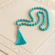 Turquoise Tassel Necklace – Boho Medallion Pendant