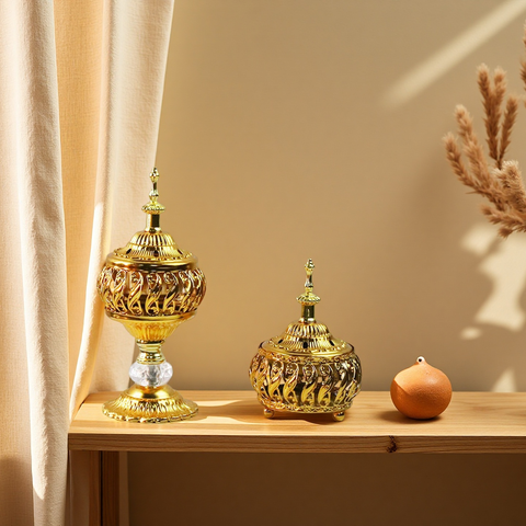 Moroccan-Inspired Gold Filigree Incense Burner