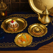 4-Piece Round Gold Tray Set – Moroccan Style Serving