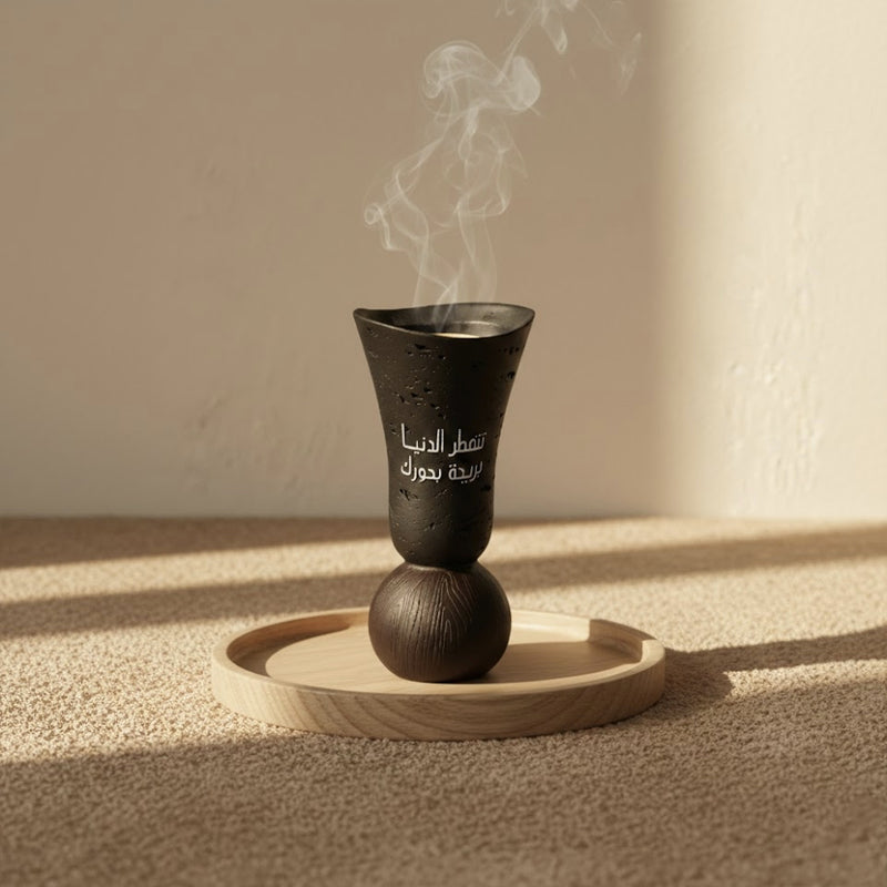 Arabic Calligraphy Decorative Bakhoor Burner – Black