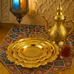 4-Piece Round Gold Tray Set – Moroccan Style Serving