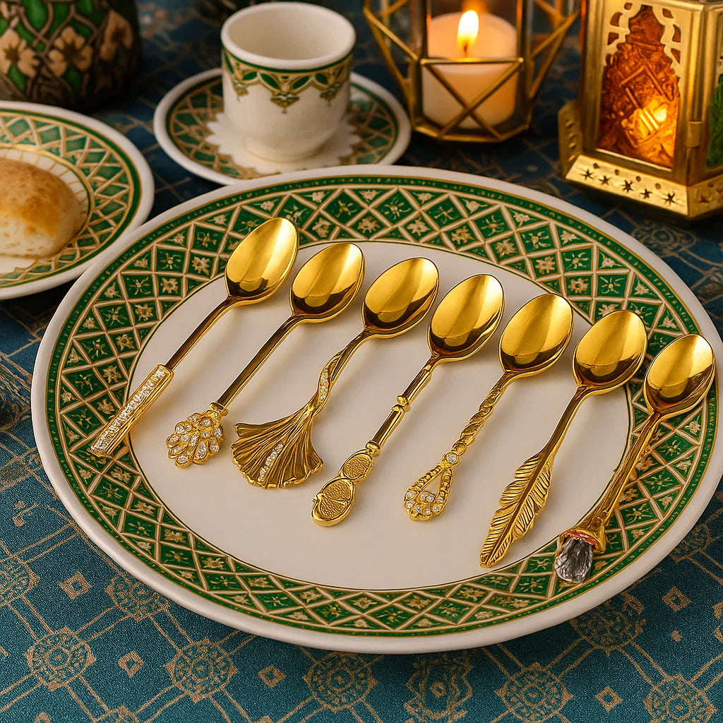 7-Piece Gold Decorative Spoon Set