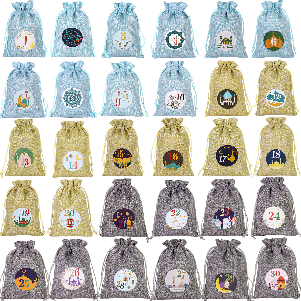 30 pieces of 2025 Ramadan Advent Calendar Digital Bag