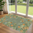 Floral Non-Slip Entryway Rug – Sage Green