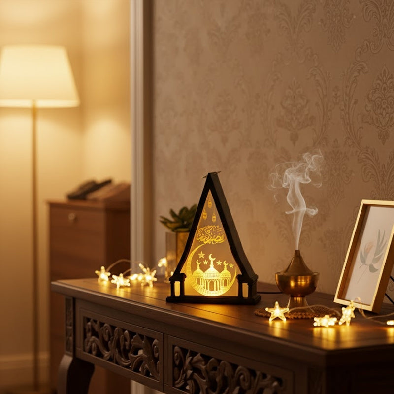 Arabic Triangle LED Ramadan Light – Black A