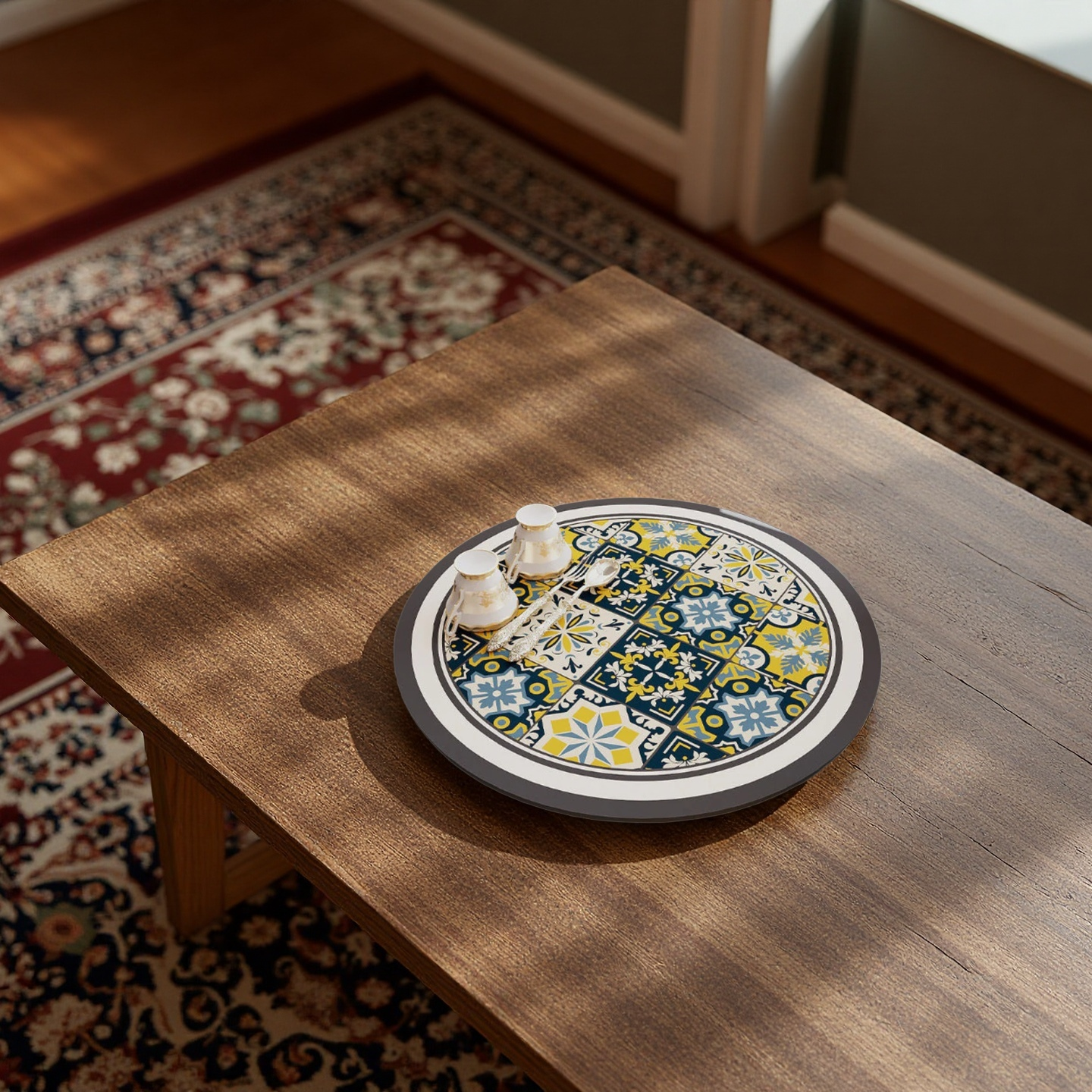 Moroccan Style Trivet Mat – Blue & Yellow