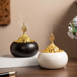 Moroccan Ceramic Incense Burner – Black & Gold