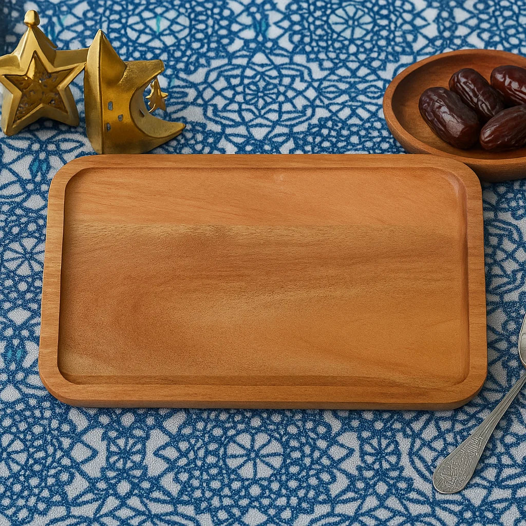 Natural Wooden Serving Tray – Rectangular