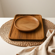 Natural Wooden Serving Tray Set – Round & Square