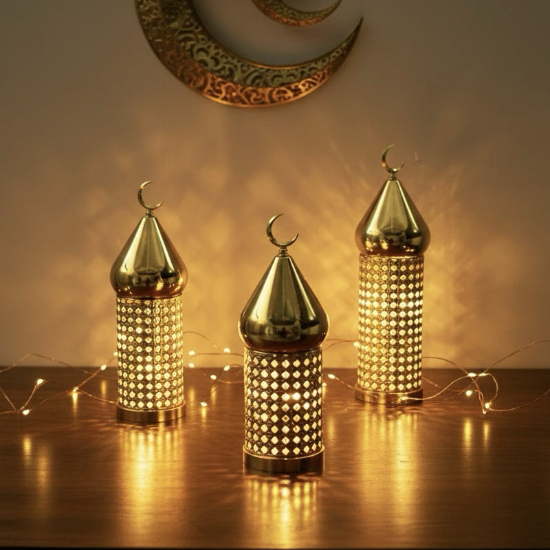 Arabic Crescent Top Ramadan LED Lantern Decor