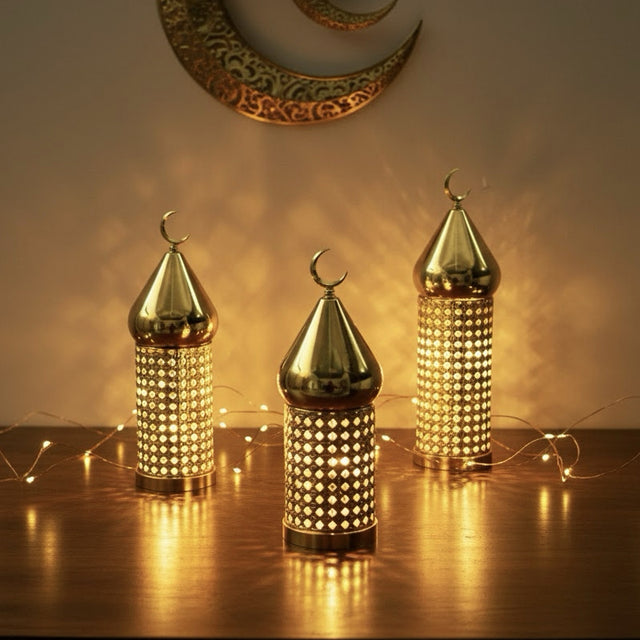 Arabic Crescent Top Ramadan LED Lantern Decor