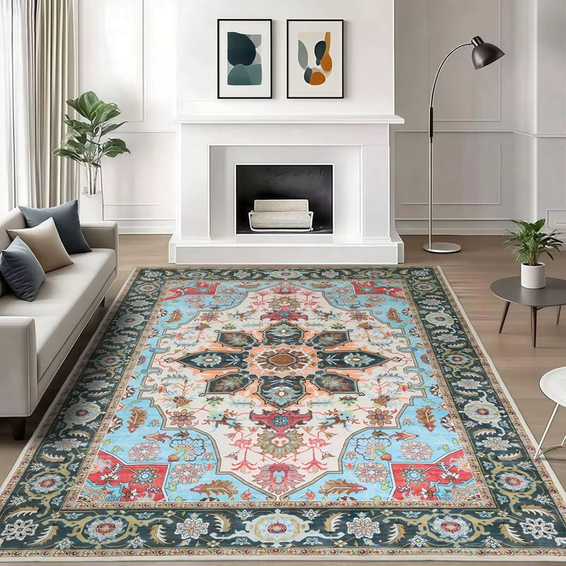 Forest Green Area Rug – Non-Slip Living Room Rug