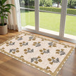 Soft & Durable Floral Entryway Mat  – Beige