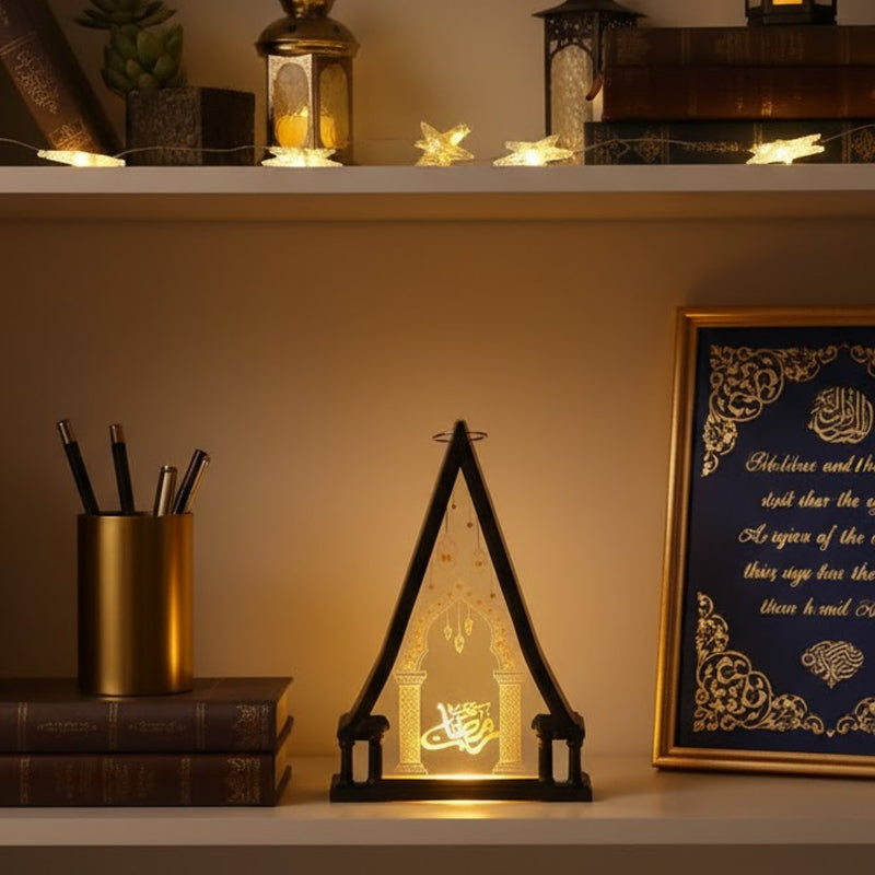 Arabic Triangle LED Ramadan Light – Black B