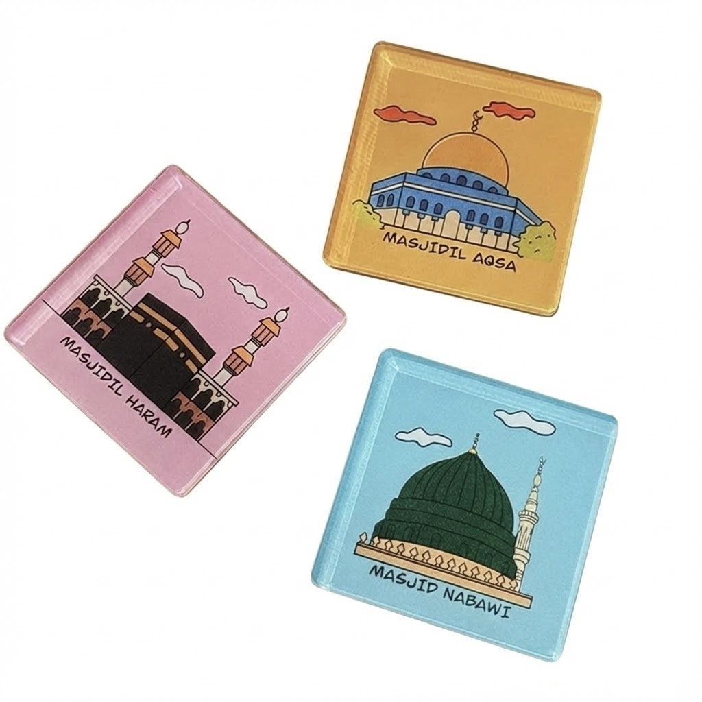 3-Piece Islamic Mosque Fridge Magnet Set