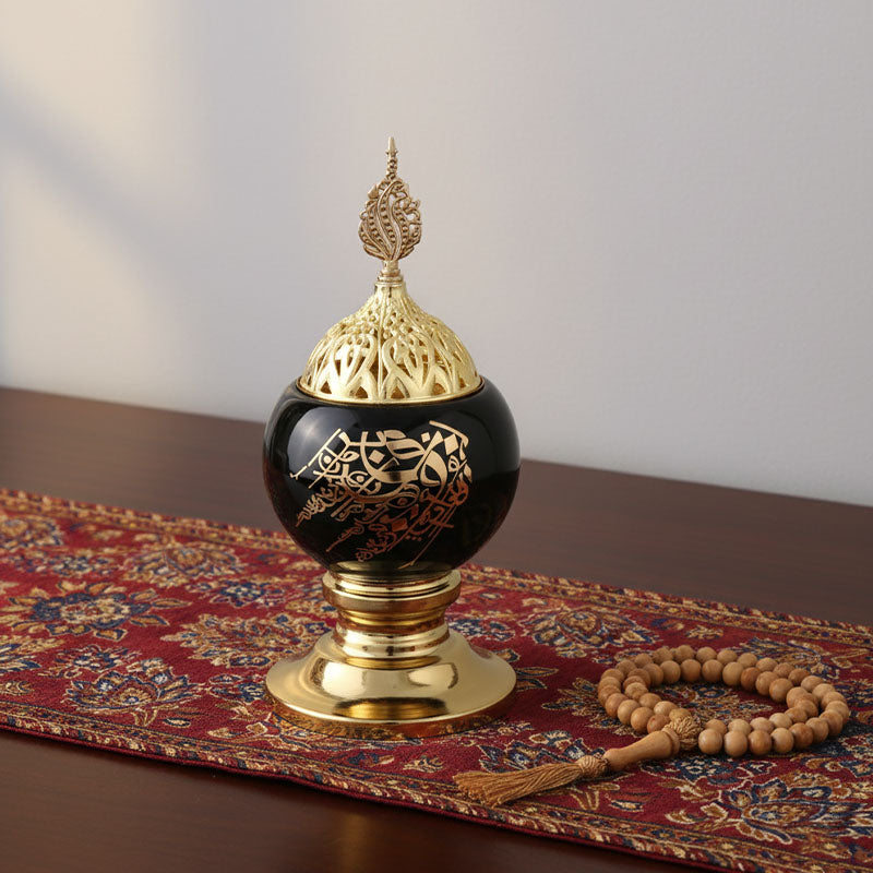 Arabic Calligraphy Metal Incense Burner