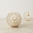 Gold Round Crystal Sphere Candle Holder