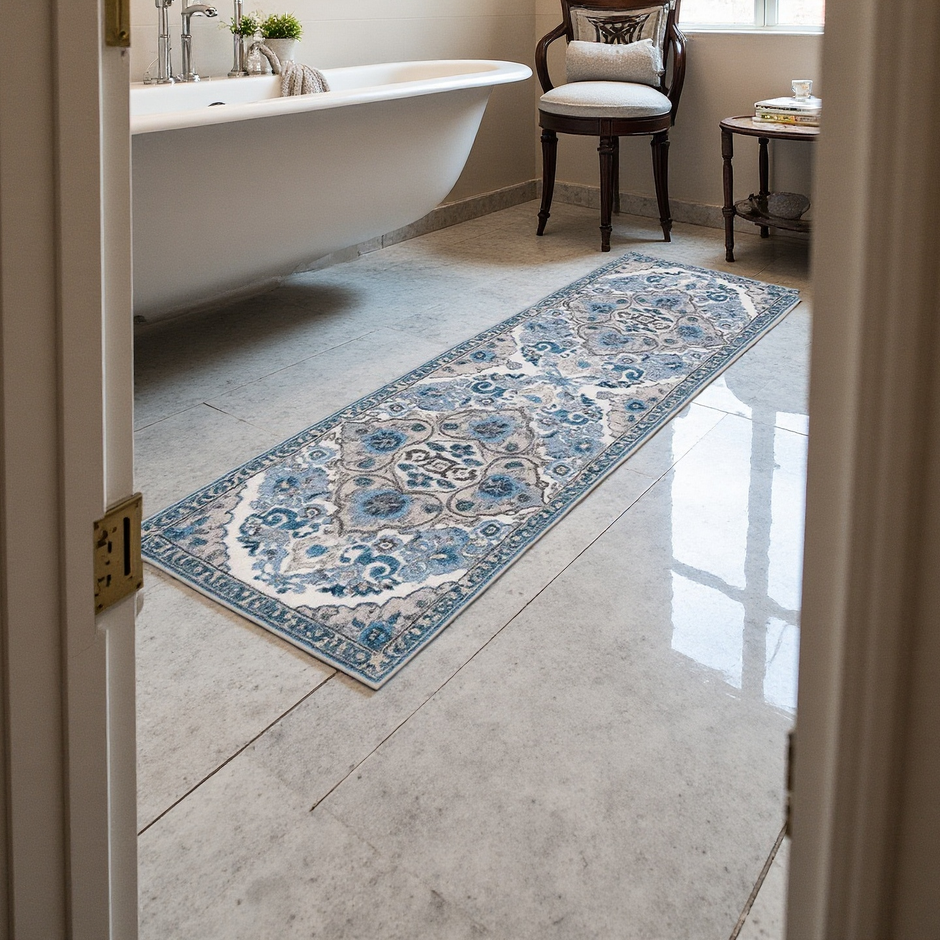 Kitchen Runner Rug – Blue Moroccan