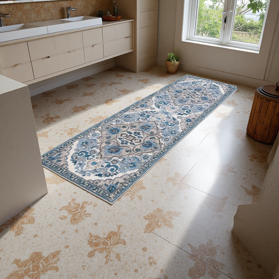 Kitchen Runner Rug – Blue Moroccan