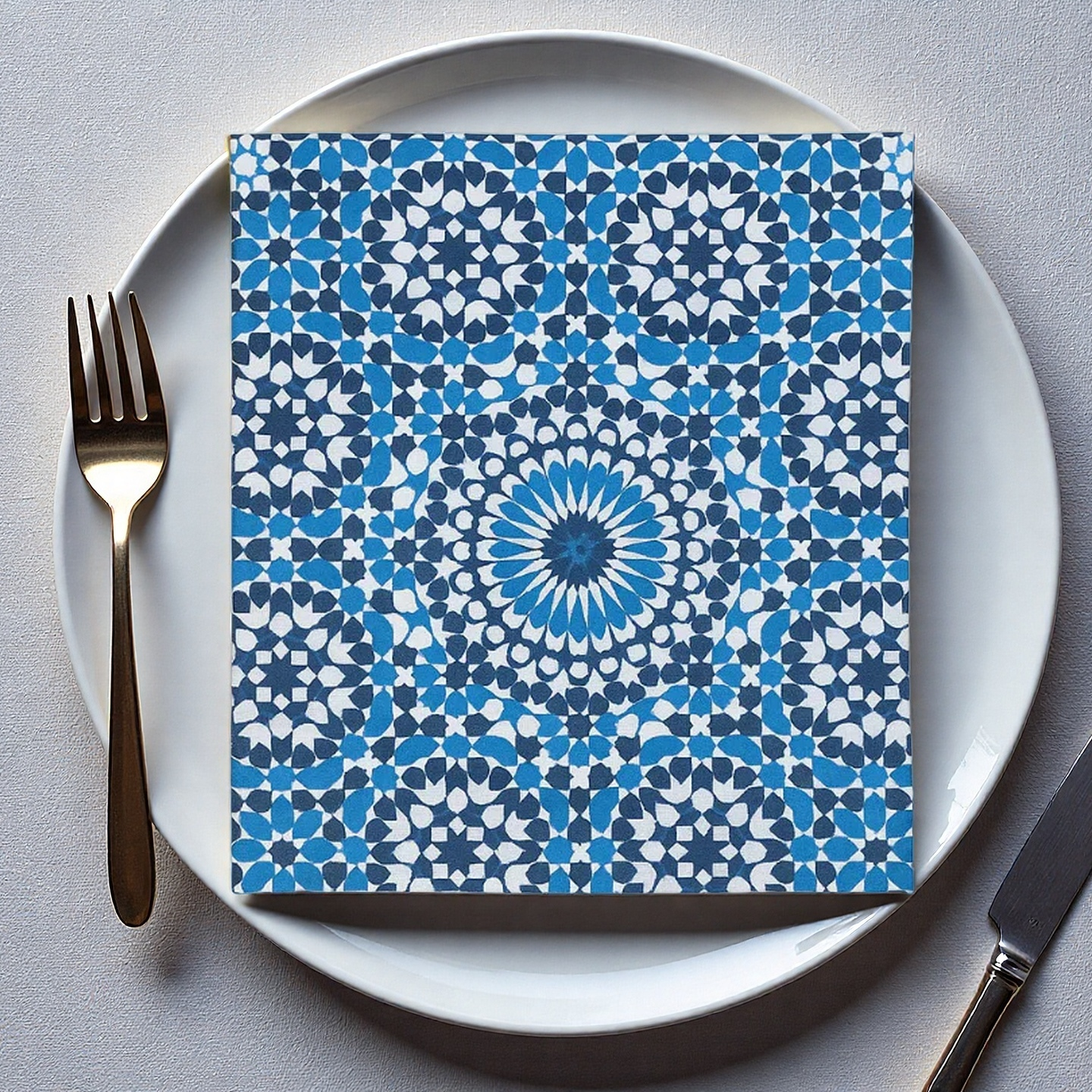 Moroccan Blue Mosaic Paper Napkins