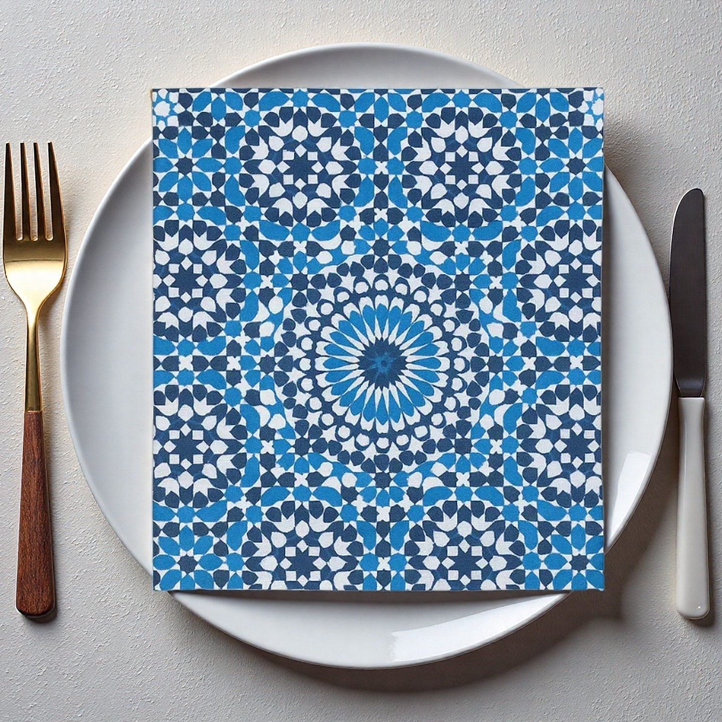 Moroccan Blue Mosaic Paper Napkins