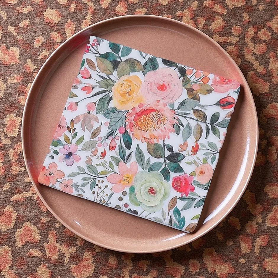 Floral Print Paper Napkins – Soft & Decorative
