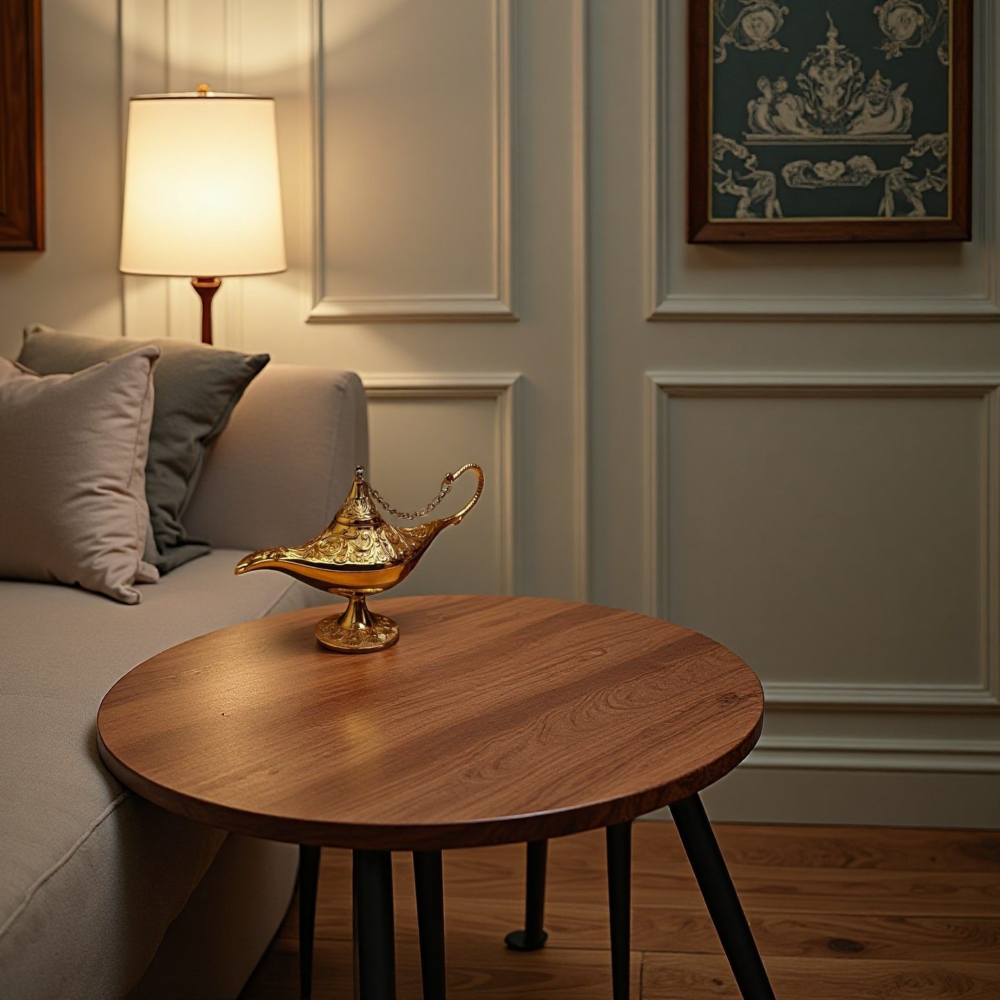 Golden Aladdin’s Genie Lamp – Decorative Ornament