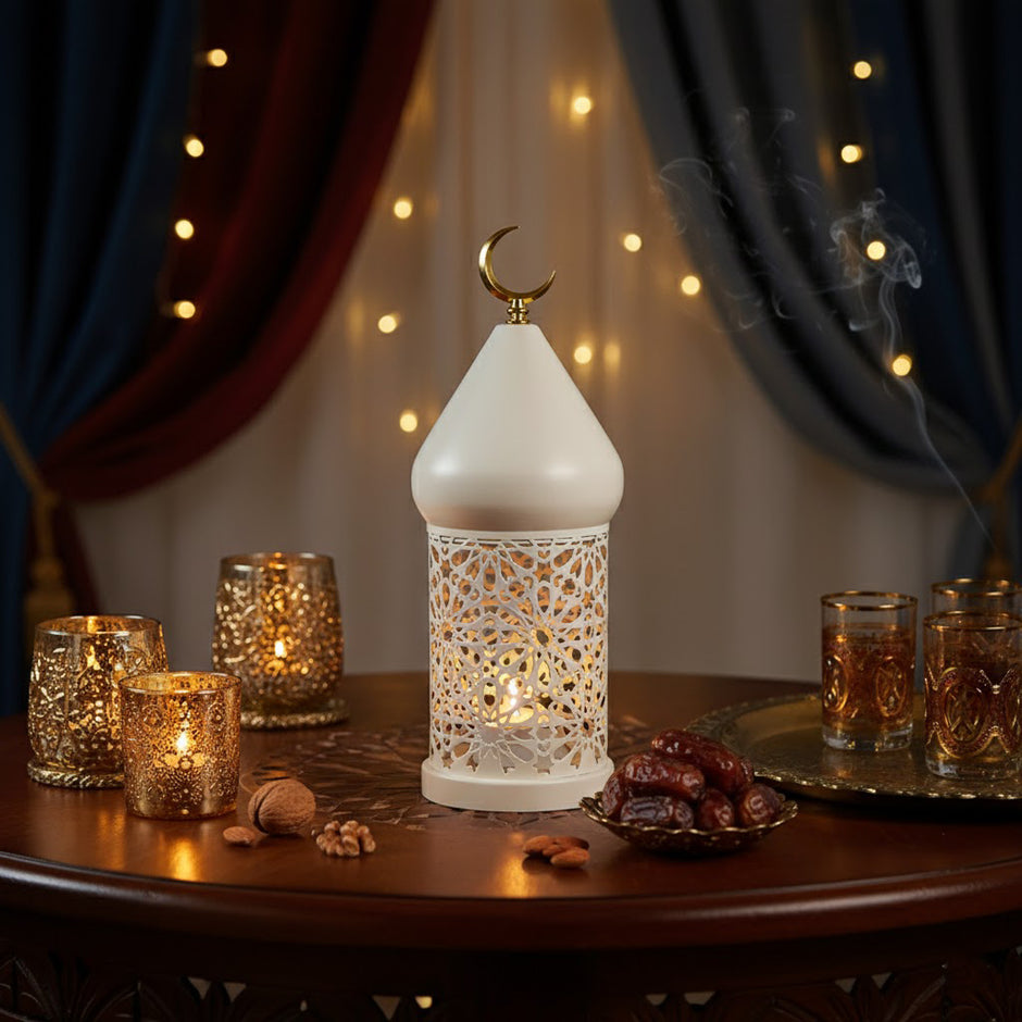 Arabic Geometric LED Ramadan Whit Lantern