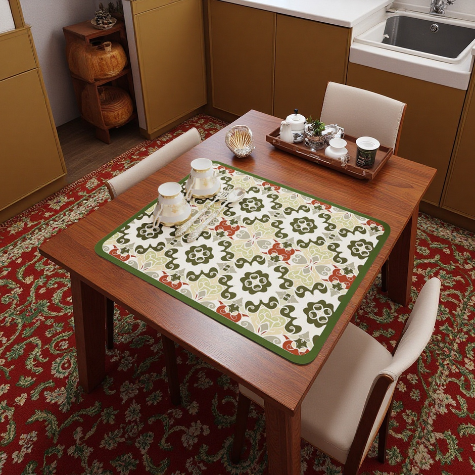 Dish Drying Mat, Absorbent & Non-Slip, Moroccan Style