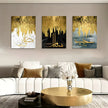 Arabic Gold Marble Canvas Wall Art –  3-Piece Set