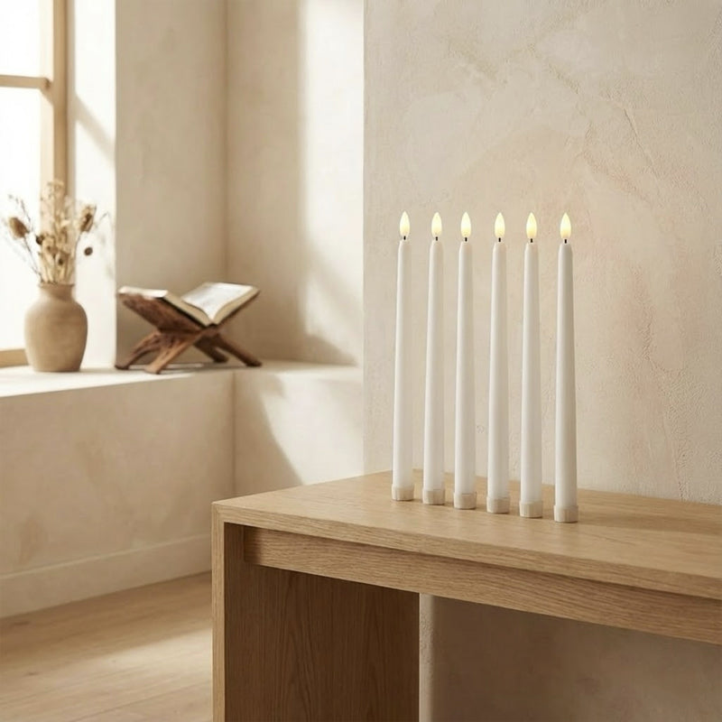 LED Remote Taper Candle – White