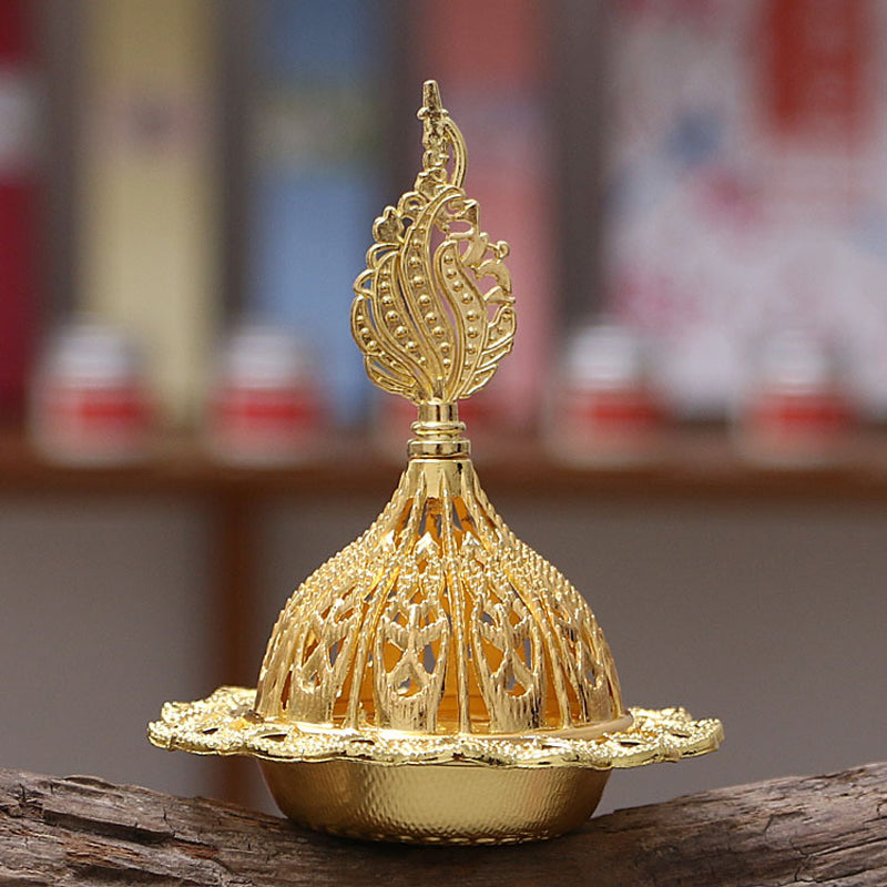 Holy Flame Gold Metal Incense Burner
